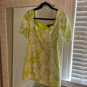 french connection Berina Short Sleeve Mini Dress tropical print xs
